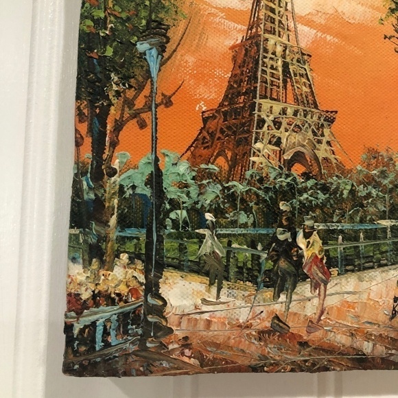 ORIGINAL Set of 2 Paintings "Eiffel Tower", Signed - Picture 7 of 10